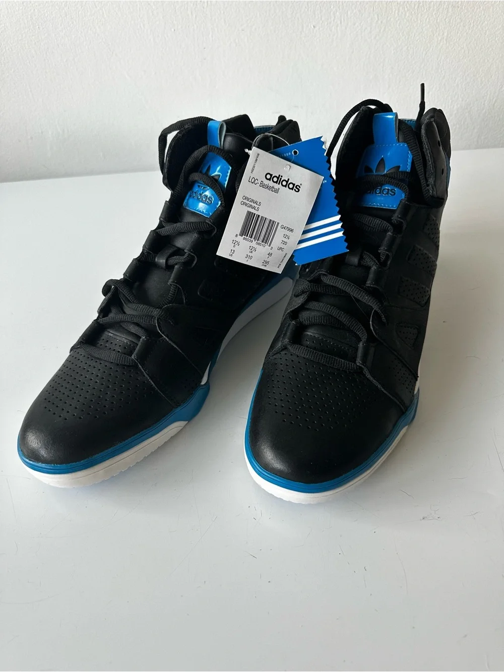 Mens Adidas LQC Basketball Sneakers in Black and Blue NWT Size 13